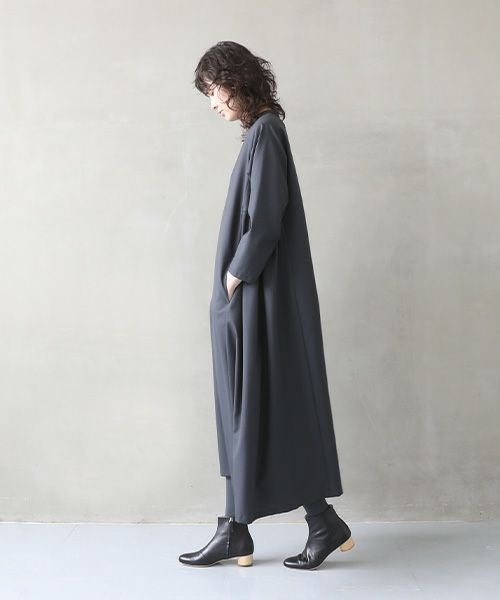Mochi.モチ.trapeze dress  [dark moss grey]