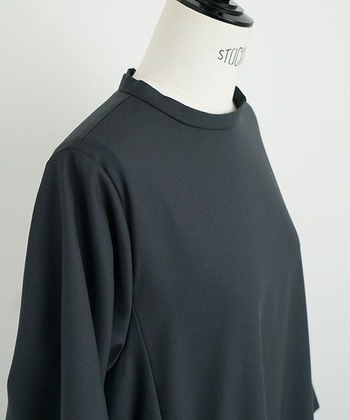 Mochi.モチ.trapeze dress  [dark moss grey]
