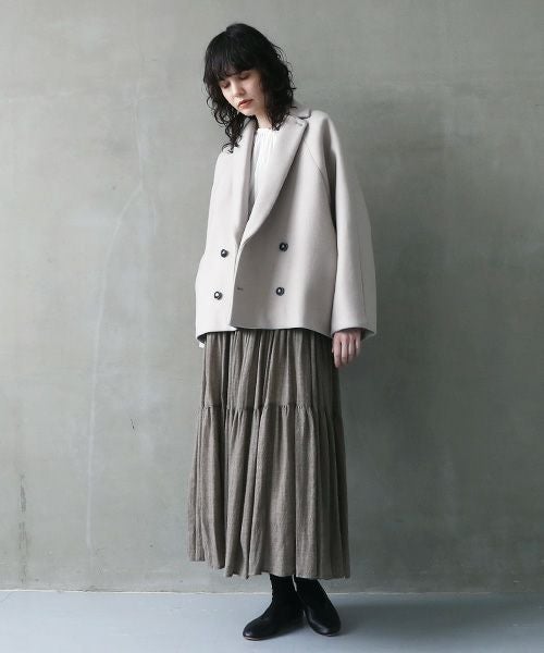 suzuki takayuki.スズキタカユキ.short coat [A241-22/ice grey]