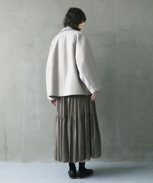 suzuki takayuki スズキタカユキ short coat [A241-22/ice grey]