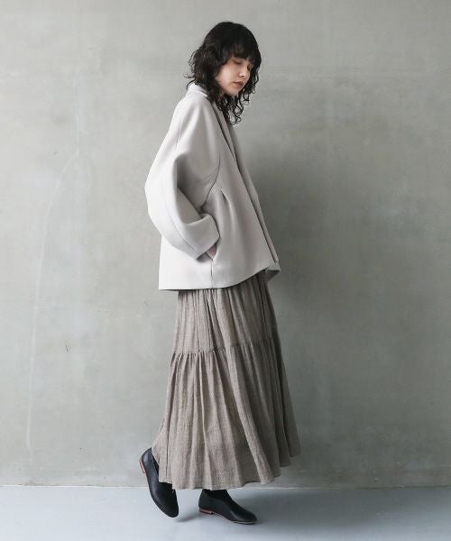 suzuki takayuki スズキタカユキ short coat [A241-22/ice grey]