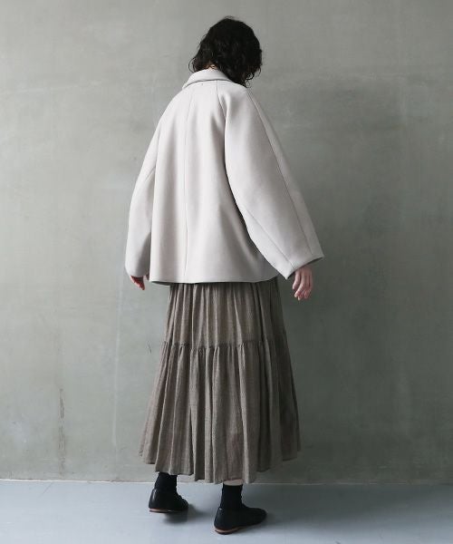 suzuki takayuki スズキタカユキ short coat [A241-22/ice grey]