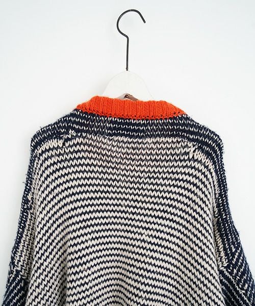 HENRIK VIBSKOV.ヘンリックヴィブスコフ.TOMATO KNIT SWEAT [Navy Red Beige]
