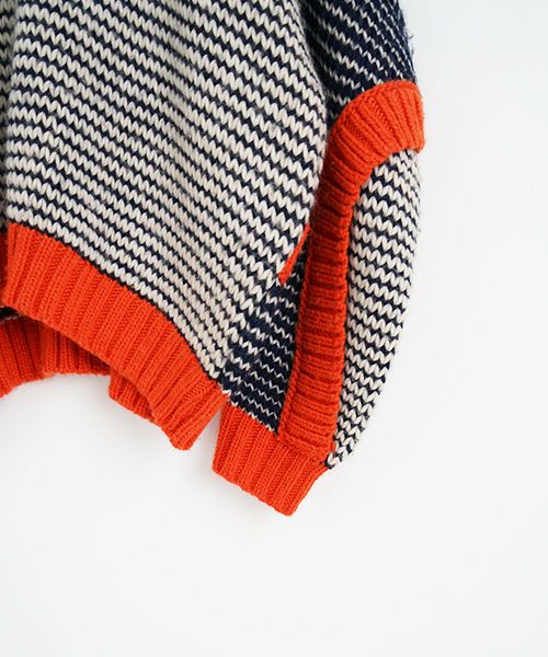 HENRIK VIBSKOV.ヘンリックヴィブスコフ.TOMATO KNIT SWEAT [Navy Red Beige]