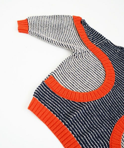 HENRIK VIBSKOV ヘンリックヴィブスコフ TOMATO KNIT SWEAT [Navy Red