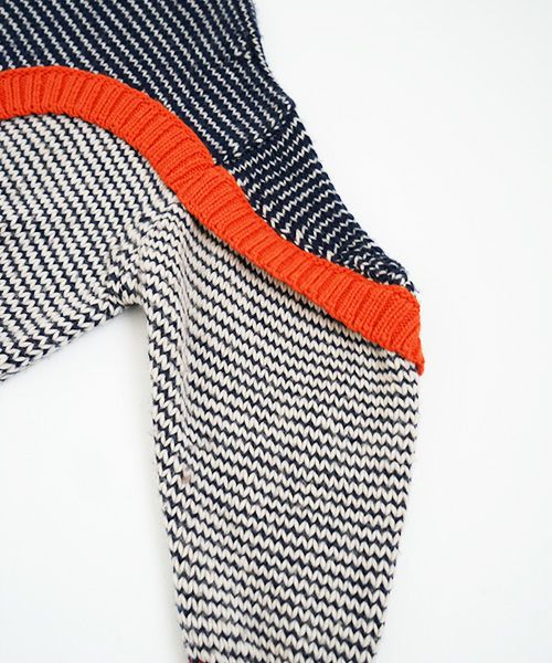 HENRIK VIBSKOV ヘンリックヴィブスコフ KNIT SWEAT [Navy Red Beige] HENRIK VIBSKOV店舗 HENRIK VIBSKOV取扱 HENRIK VIBSKOV通販