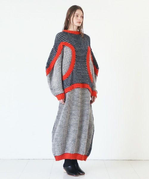 HENRIK VIBSKOV ヘンリックヴィブスコフ TOMATO KNIT DRESS [Navy Red