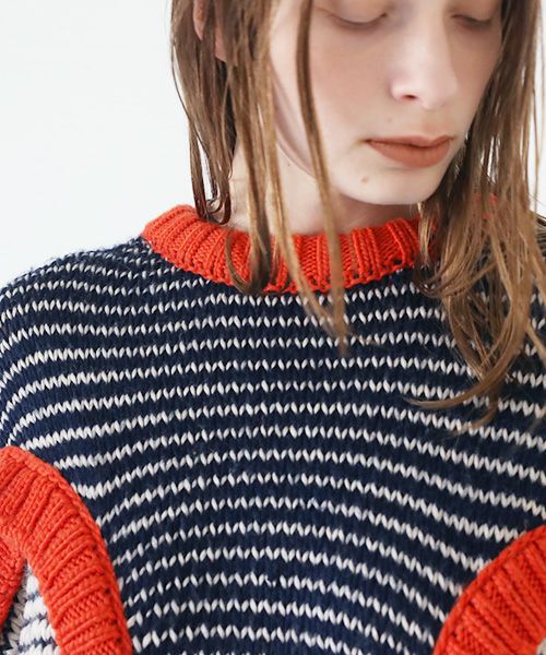 HENRIK VIBSKOV.ヘンリックヴィブスコフ.TOMATO KNIT DRESS [Navy Red Beige]