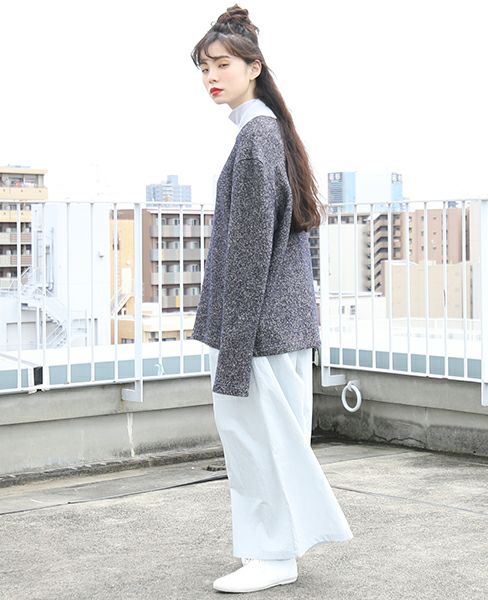 hatra ハトラ.HIGHNECK PULLOVER[NAVY]_