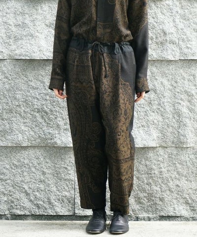 YANTOR.ヤントル.Tibetan Paisley Jacquard Himo Pants [Y235PT13/DARK YELLOW]