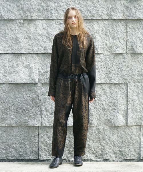 YANTOR ヤントル Tibetan Paisley Jacquard Himo Pants [Y235PT13/DARK