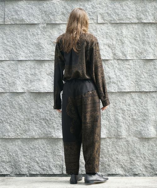 YANTOR ヤントル Tibetan Paisley Jacquard Himo Pants [Y235PT13/DARK