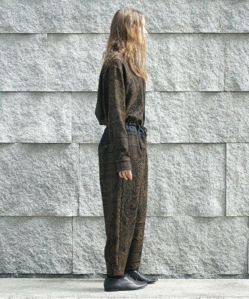 YANTOR.ヤントル.Tibetan Paisley Jacquard Himo Pants [Y235PT13/DARK YELLOW]