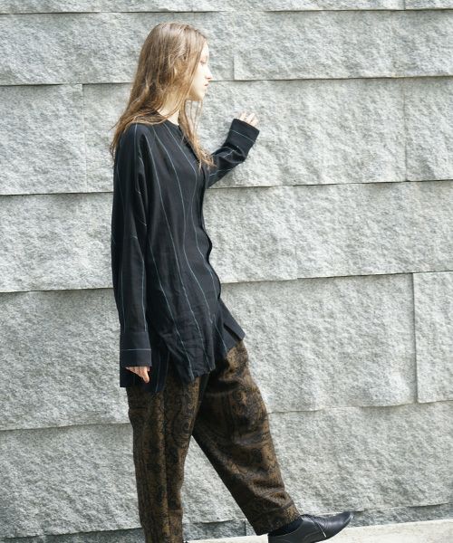 YANTOR ヤントル Tibetan Paisley Jacquard Himo Pants [Y235PT13/DARK