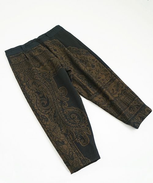 YANTOR ヤントル Tibetan Paisley Jacquard Himo Pants [Y235PT13/DARK