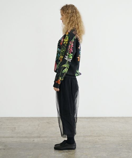 AHCAHCUM.あちゃちゅむ.お花の体スウェット[black]