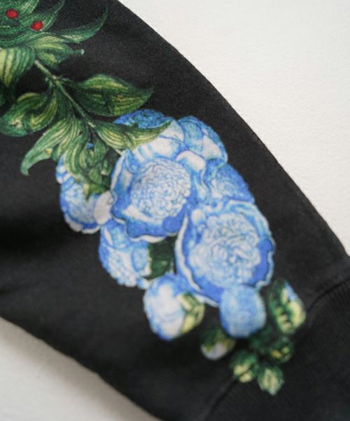 AHCAHCUM.あちゃちゅむ.お花の体スウェット[black]