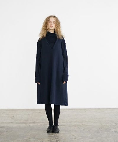 Mochi / home&miles.モチ / ホーム＆マイルズ.v-neck one piece [navy/black]