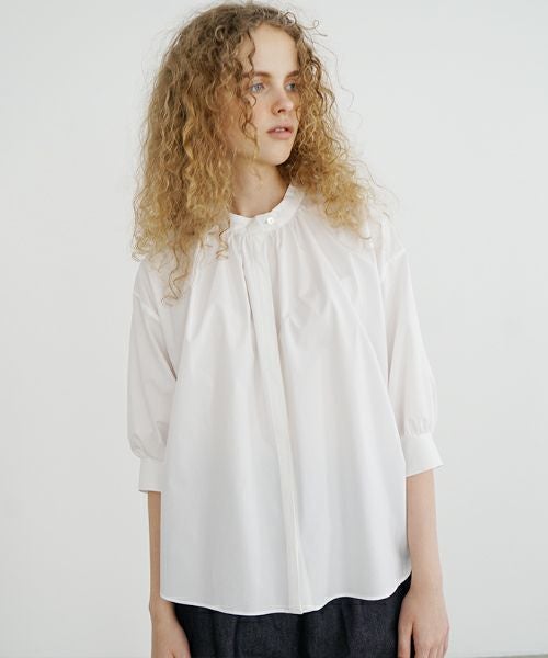 Mochi モチ gather blouse [finx cotton]