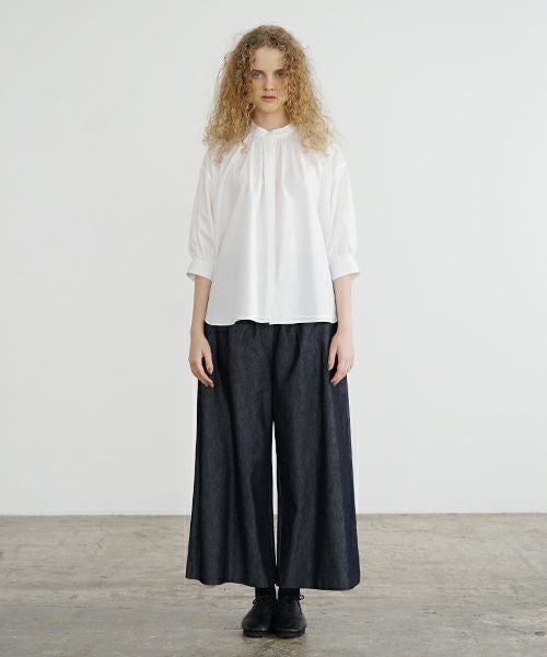 Mochi.モチ.gather blouse [finx cotton]