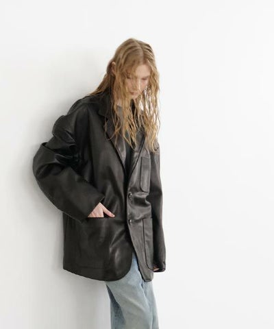 YOKO SAKAMOTO.ヨーコサカモト. LEATHER BIG JACKET [BLACK] YS - 23AW - 11