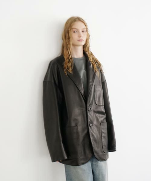 YOKO SAKAMOTOヨーコサカモトLEATHER BIG JACKET YOKO SAKAMOTO ヨーコサカモト LEATHER BIG JACKET [BLACK] YS - 23AW - 11