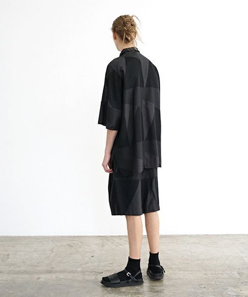 VU ヴウ geometric dolman shirt  [charcoal×black］幾何学ドルマンシャツ vu-s24-s02