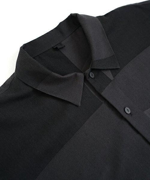 VU ヴウ geometric dolman shirt  [charcoal×black］幾何学ドルマンシャツ vu-s24-s02