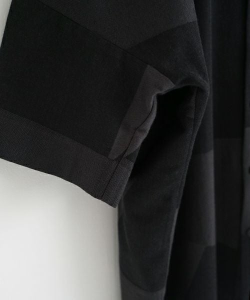 VU ヴウ geometric dolman shirt  [charcoal×black］幾何学ドルマンシャツ vu-s24-s02