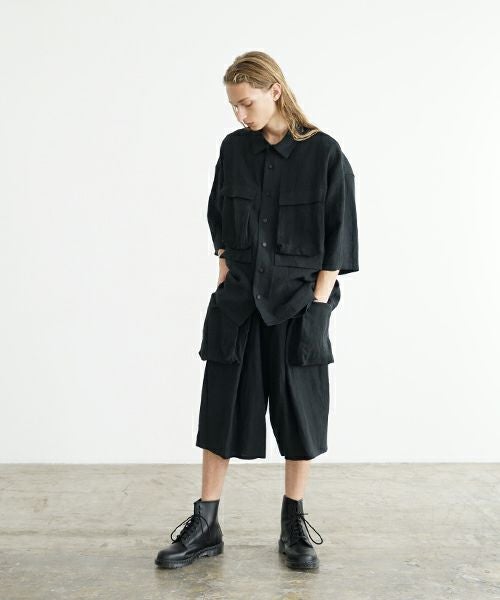 VU ヴウ flight short sleeve shirt  [BLACK］フライト半袖シャツ vu-s24-s03