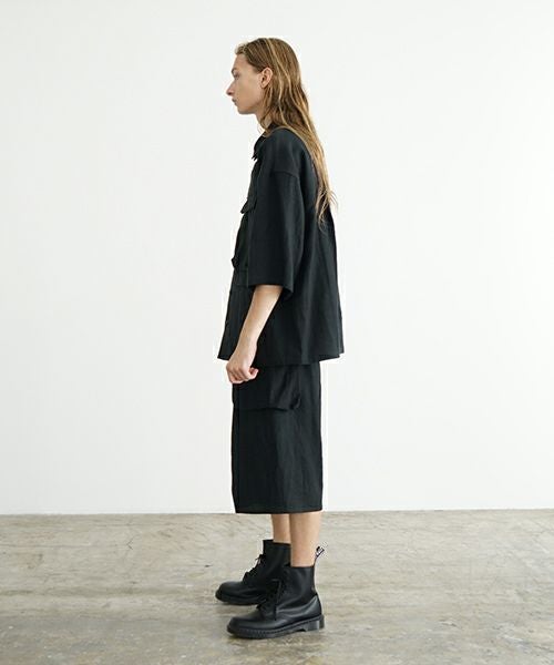 VU ヴウ flight short sleeve shirt  [BLACK］フライト半袖シャツ vu-s24-s03