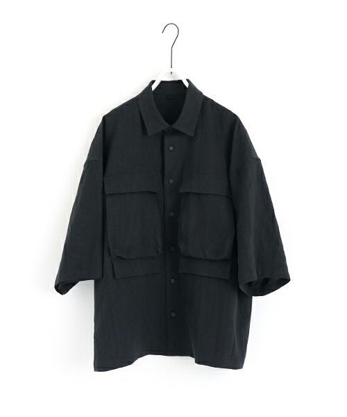 VU ヴウ flight short sleeve shirt  [BLACK］フライト半袖シャツ vu-s24-s03