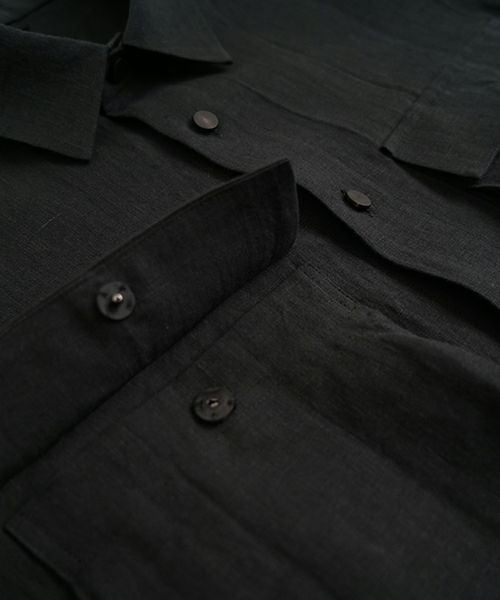 VU ヴウ flight short sleeve shirt  [BLACK］フライト半袖シャツ vu-s24-s03