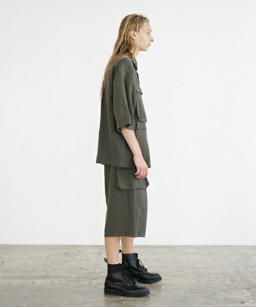 VU ヴウ flight short sleeve shirt  [DARK KHAKI］フライト半袖シャツ vu-s24-s03