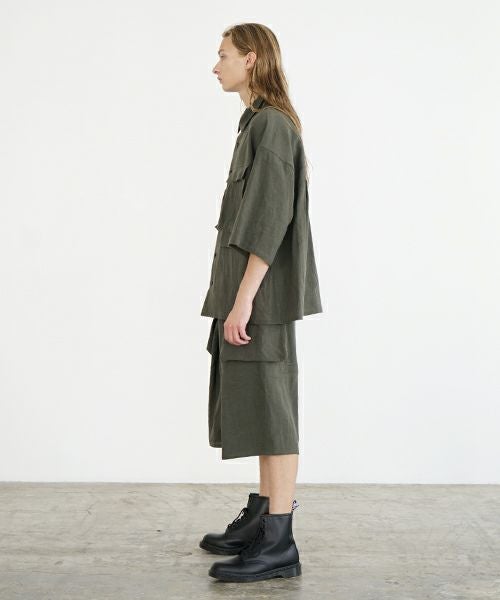 VU ヴウ flight short sleeve shirt  [DARK KHAKI］フライト半袖シャツ vu-s24-s03