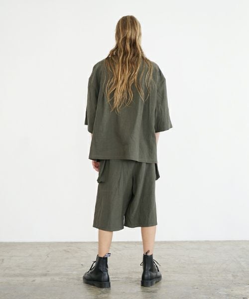 VU ヴウ flight short sleeve shirt  [DARK KHAKI］フライト半袖シャツ vu-s24-s03