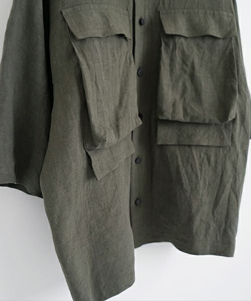 VU ヴウ flight short sleeve shirt  [DARK KHAKI］フライト半袖シャツ vu-s24-s03