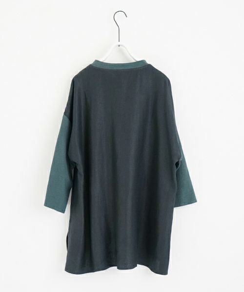 VU ヴウ dyed combination pullover  [DARK GRAY］染コンビネーションプルオーバー vu-s24-s05