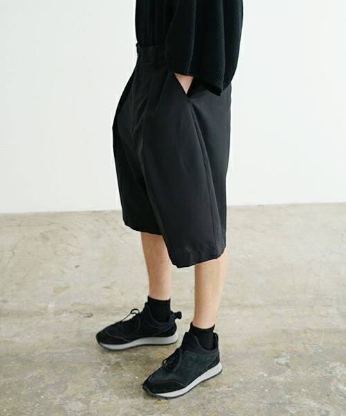 VU ヴウ wide short pants [BLACK] ワイドショートパンツ vu-s24-p02