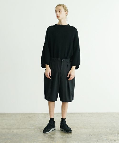 VU ヴウ wide short pants [BLACK] ワイドショートパンツ vu-s24-p02
