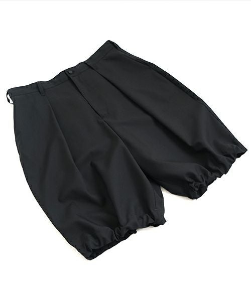 VUm ヴウエム wide short pants washable wool [BLACK] vu-s24-p02