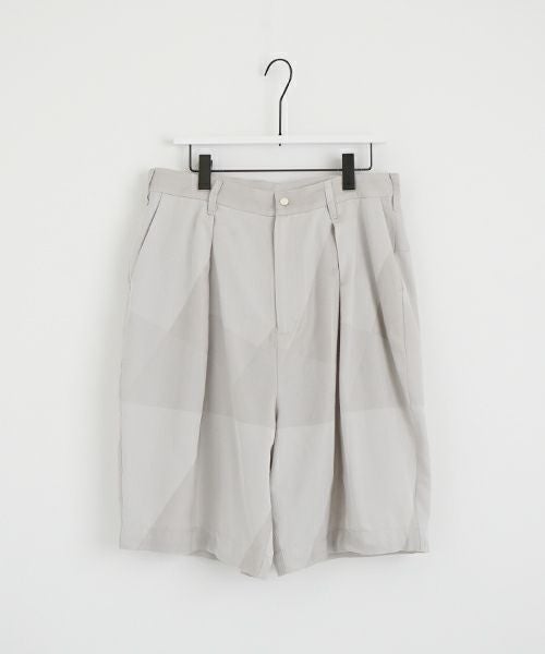 VU ヴウ geometric wide short pants  [ash×gray] 幾何学ワイドショートパンツ vu-s24-p02