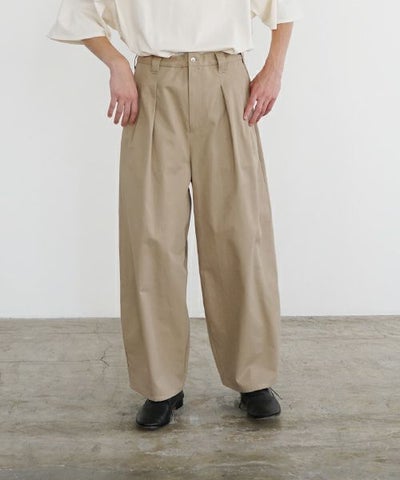 VU ヴウ knee wide pants-FINX COTTON [CAMEL] ニーワイドパンツ vu-s24-p06