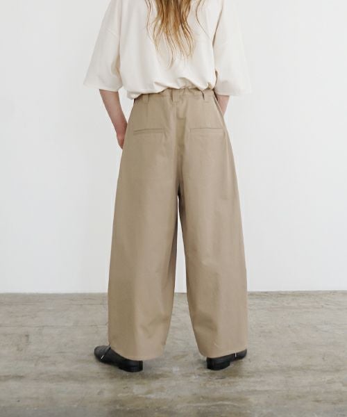 VU ヴウ knee wide pants-FINX COTTON [CAMEL] ニーワイドパンツ vu-s24-p06