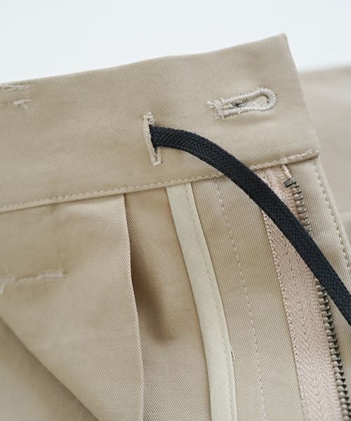 VU ヴウ knee wide pants-FINX COTTON [CAMEL] ニーワイドパンツ vu-s24-p06