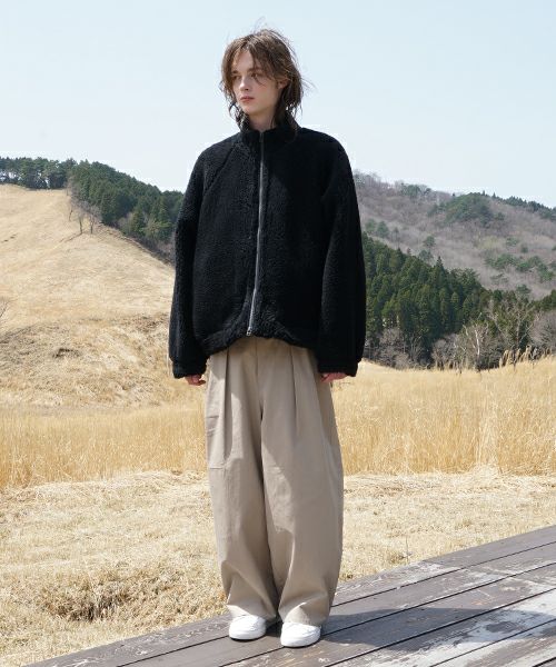 VUm ヴウエム knee wide pants finx cotton [CAMEL] vu-s24-p06