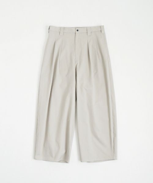 VU ヴウ knee wide pants-FINX COTTON [CHALK] ニーワイドパンツ vu-s24-p06
