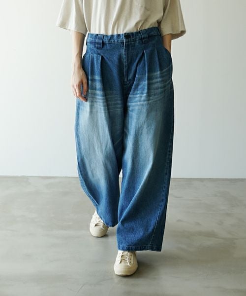 VU ヴウ vintage denim knee wide pants [VINTAGE BLUE] ヴィンテージ