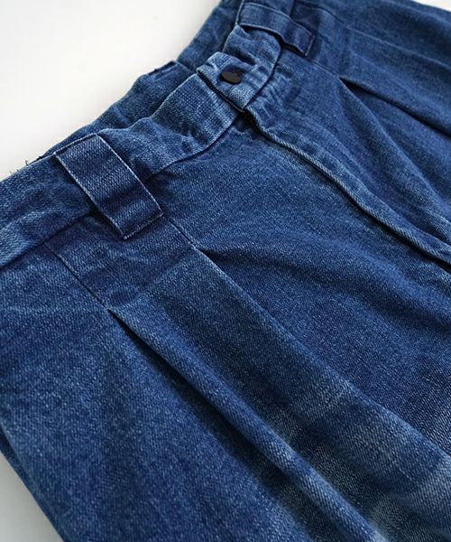 VU ヴウ vintage denim knee wide pants [VINTAGE BLUE] ヴィンテージ加工ニーワイドパンツ vu-s24-p06