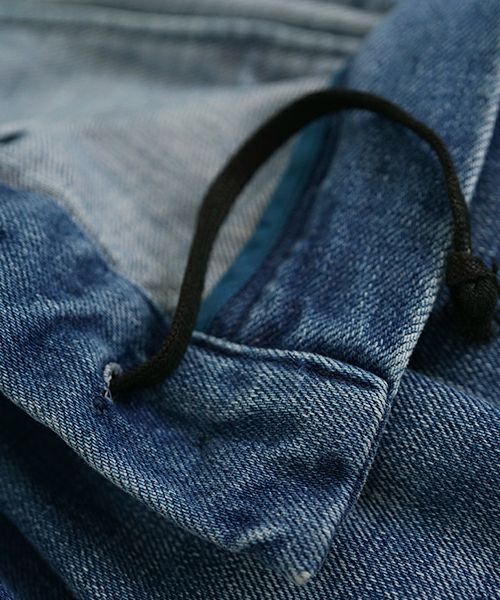 VU ヴウ vintage denim knee wide pants [VINTAGE BLUE] ヴィンテージ加工ニーワイドパンツ vu-s24-p06